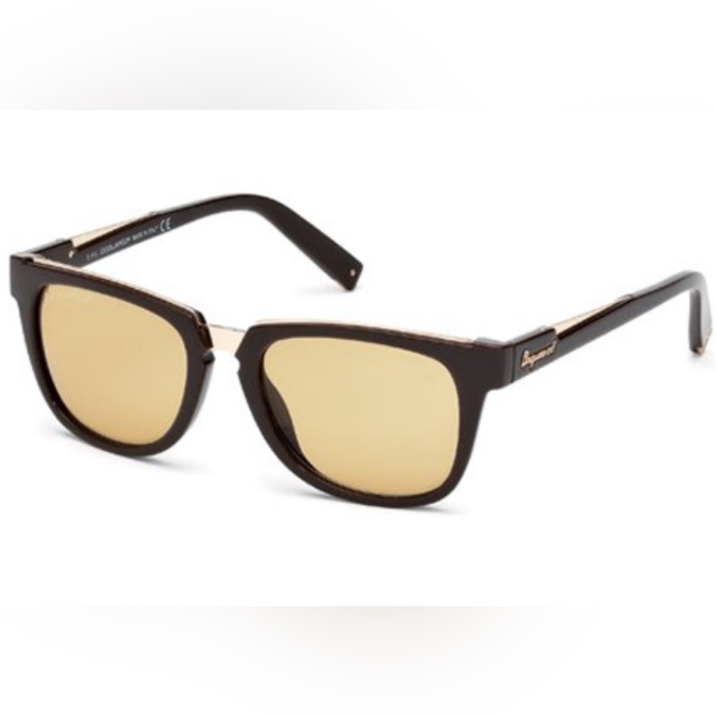 Dsquared Brown Frame Sunglasses With Amber Lenses